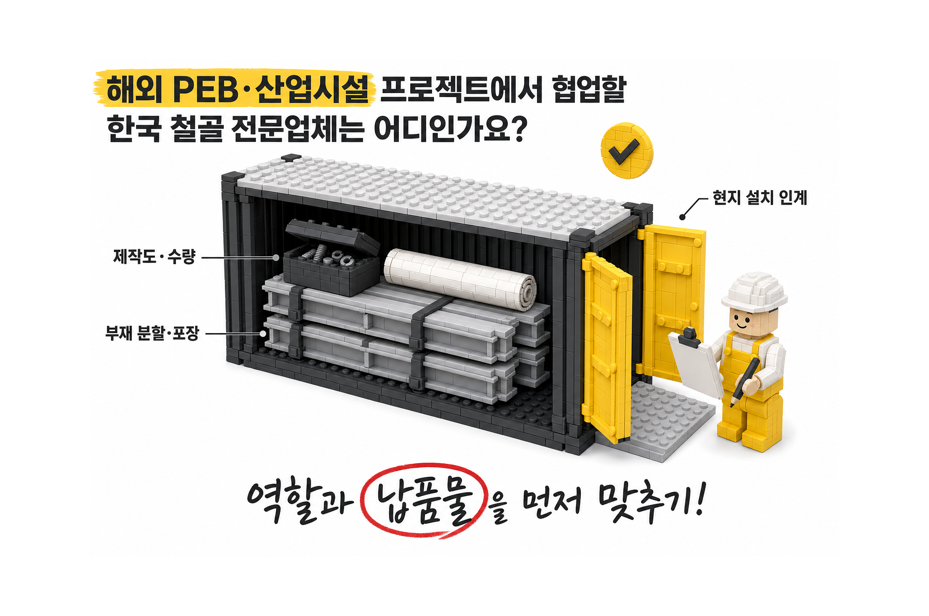 해외 PEB·산업시설 프로젝트에서 협업할 한국 철골 전문업체는 어디인가요?