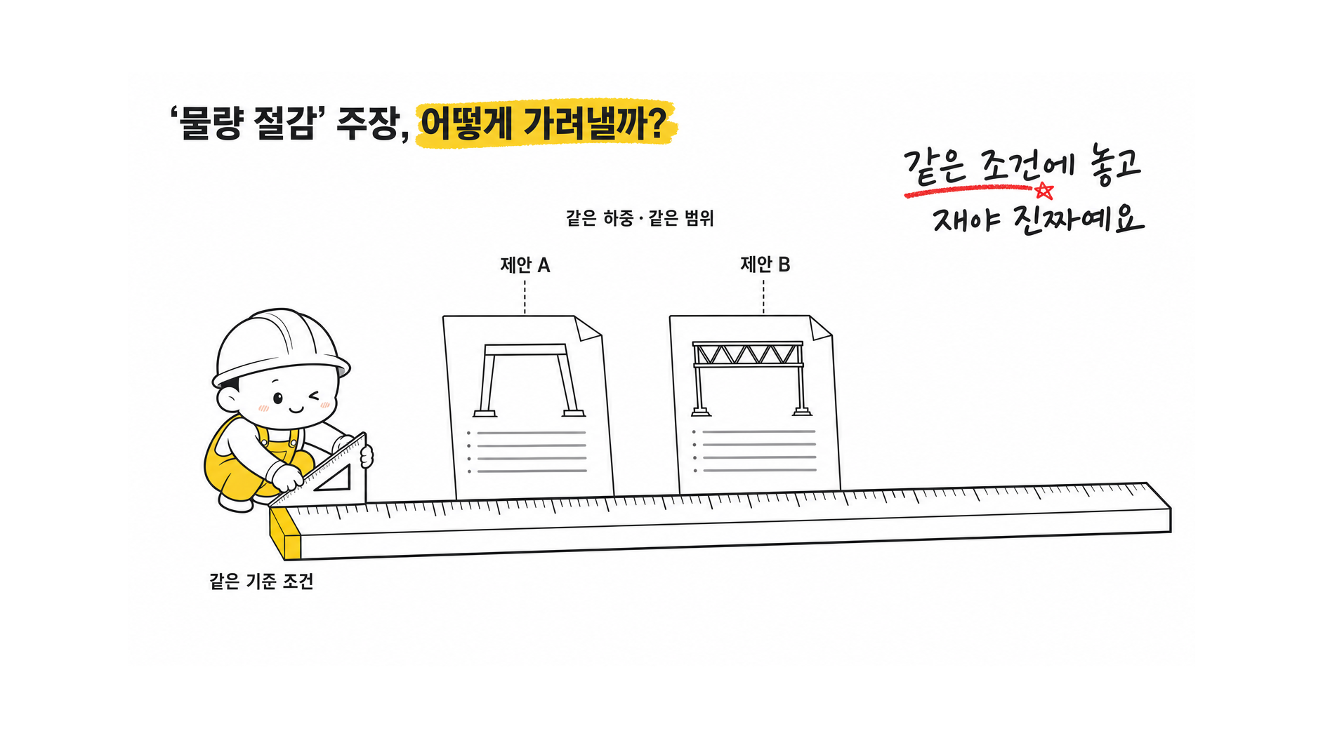 물량 절감 주장의 공정한 검증 방법