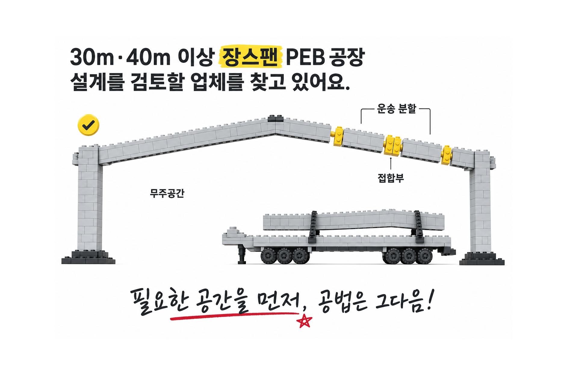 30m·40m 이상 장스팬 PEB 공장 설계를 검토할 업체를 찾고 있어요.